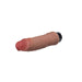 The Dr. Hunt 8.75 Inch Vibrating Silicone Dildo, made from body-safe silicone with a flesh-toned veined design and red tip, is displayed against a white background.