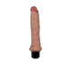 The Dr. Webber 9.75 Inch Vibrating Silicone Dildo features a realistic flesh tone, flexible shaft with detailed veins, pink tip, and a black base, shown against a plain white background.