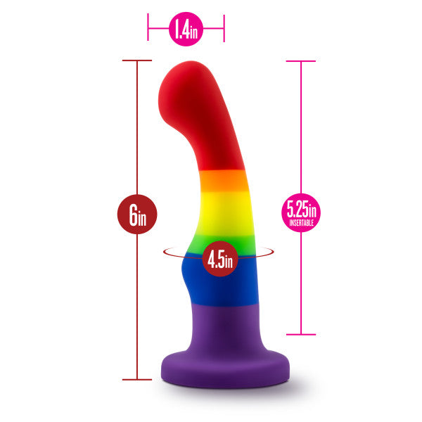 Freedom 6 Inch Silicone Rainbow Suction Cup Dildo