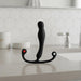 The Aneros Eupho Syn Trident Hands-Free Prostate Stimulator is black with a curved design and two rounded handles—one marked red, one white—set against a light gray background, ideal for targeted prostate stimulation.