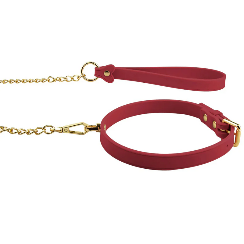 Temptasia Ardor - Silicone Collar & Leash - Red