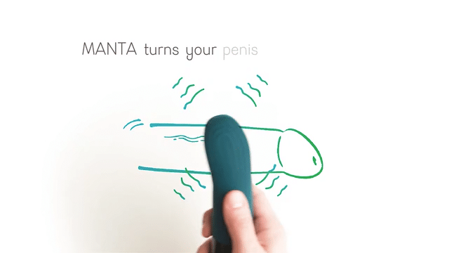 Fun Factory Manta Vibrating Penis Stroker - Black