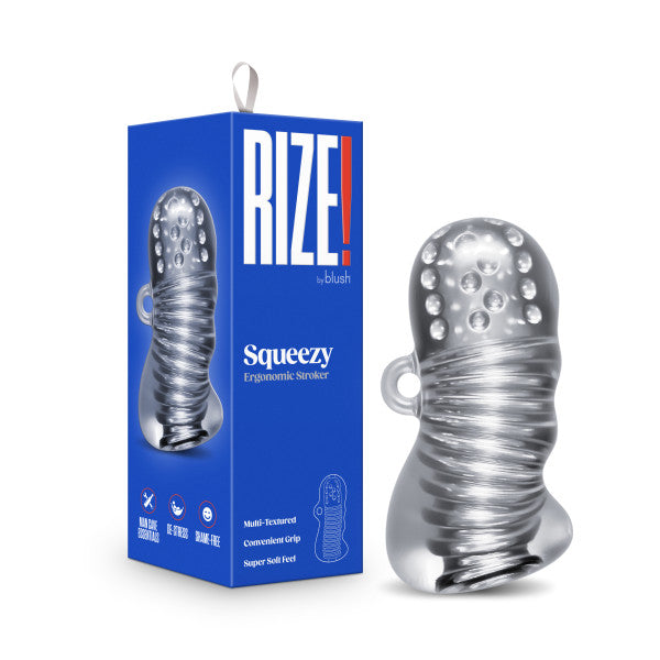 Rize Squeezy Clear Textured Compact Stroker