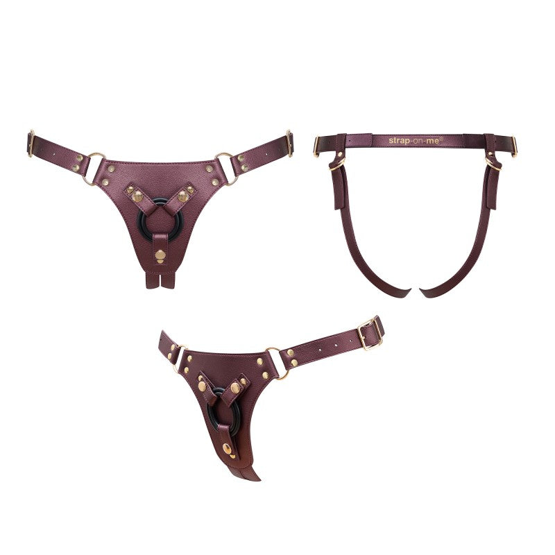 Simili Adjustable Strap on Harness in Aubergine - from XS to XXL
