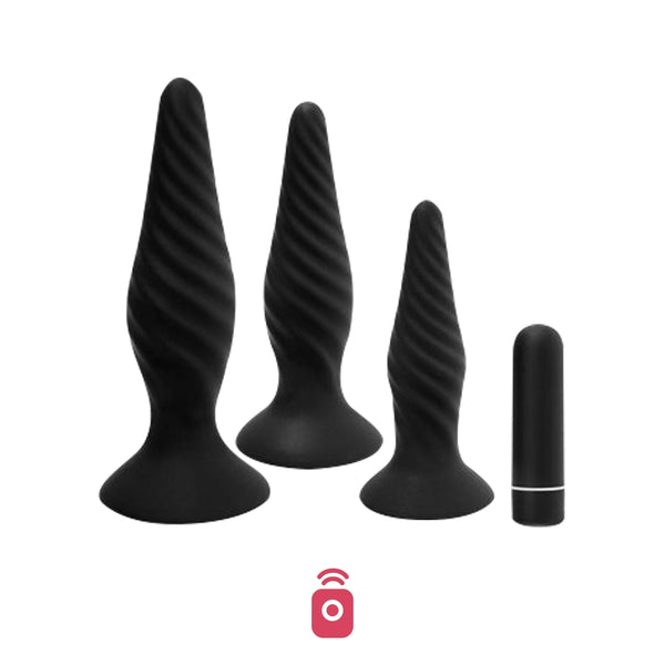 Idris 3 Piece Vibrating Anal Trainer Set with Remote Control