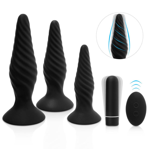 Idris 3 Piece Vibrating Anal Trainer Set with Remote Control