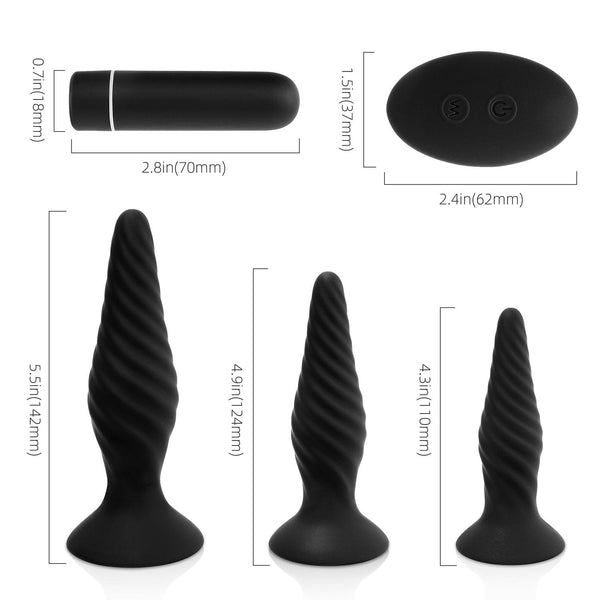 Idris 3 Piece Vibrating Anal Trainer Set with Remote Control