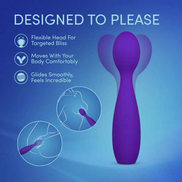 Purple UltraSilk® silicone Velvet High vibrator with flexible neck and broad head.