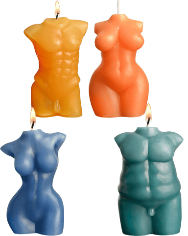 Sportsheets Candle Lacire Bundle of 4 Female Erotic Naked Torso Drip Candles