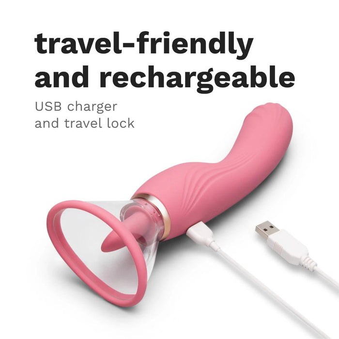 Lick Double Ended Tongue, Suction, and G-Spot Vibrator