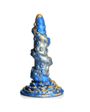 XR Brands Dildo Lord Kraken Blue and Gold 8.5 Inch Silicone Dildo