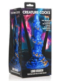XR Brands Dildo Lord Kraken Blue and Gold 8.5 Inch Silicone Dildo