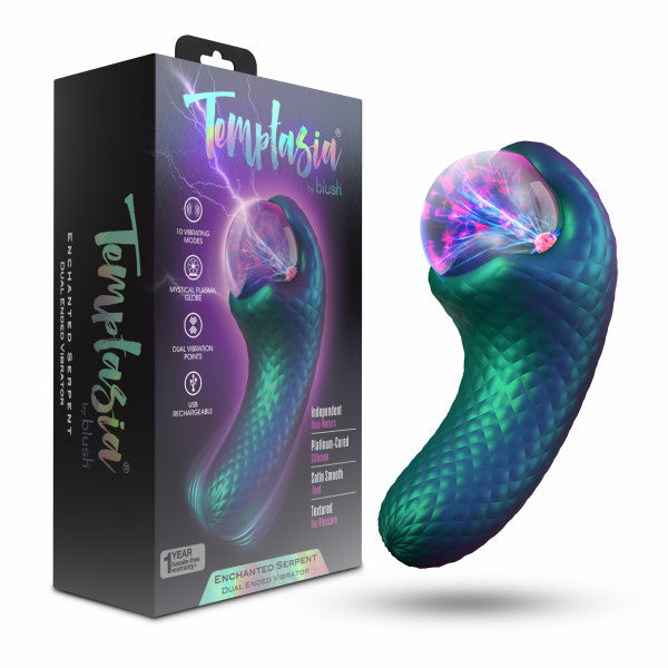 Enchanted Serpent Pulse Vibrator with Mystical Plasma Globe