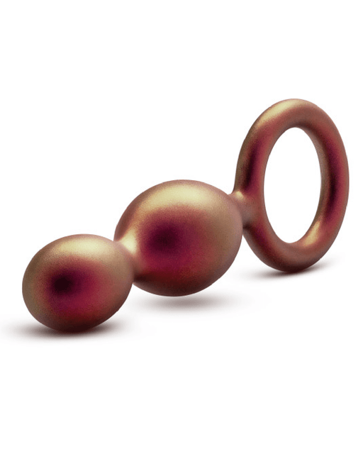 Blush Anal Toy Matrix Soft Silicone Duo Anal Beads with Finger Loop