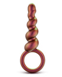 Blush Anal Toy Matrix Soft Silicone Spiral Anal Beads with Finger Loop