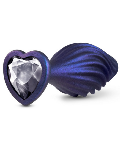 Blush Anal Toy Matrix Swirl Bling Butt Plug with Sparkly Heart Base