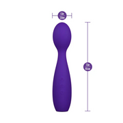 Purple UltraSilk® satin-smooth silicone vibrator, 7.5in long, with a broad head and flexible neck.