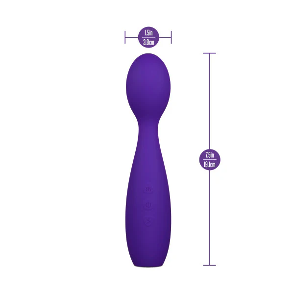 Purple UltraSilk® satin-smooth silicone vibrator, 7.5in long, with a broad head and flexible neck.