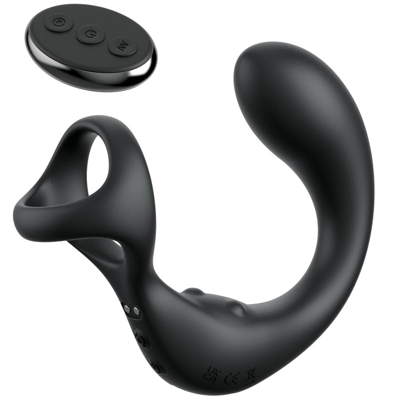 Ass-gasm Taint-Alizer Cock Ring with Vibrating Anal Plug