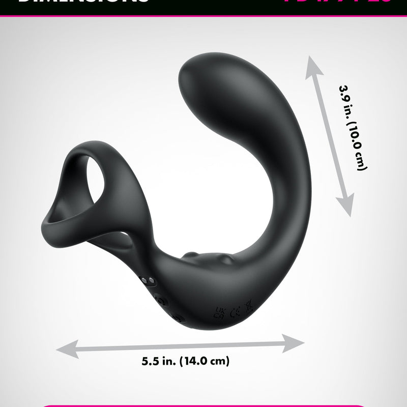 Ass-gasm Taint-Alizer Cock Ring with Vibrating Anal Plug