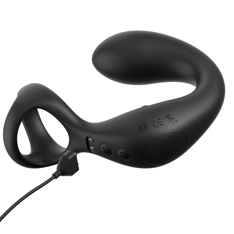 Ass-gasm Taint-Alizer Cock Ring with Vibrating Anal Plug