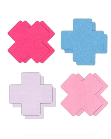 NS Novelties Pasties Pretty Pasties Crosses in Pinks and Blues Set of 4