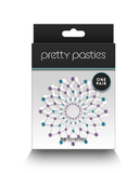 NS Novelties Pasties Pretty Pasties Jeweled Charms - Pink and Blue