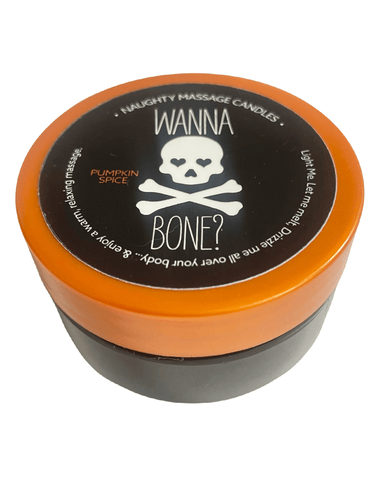 Kama Sutra Candle Pumpkin Spice Erotic Massage Candle - Wanna Bone?