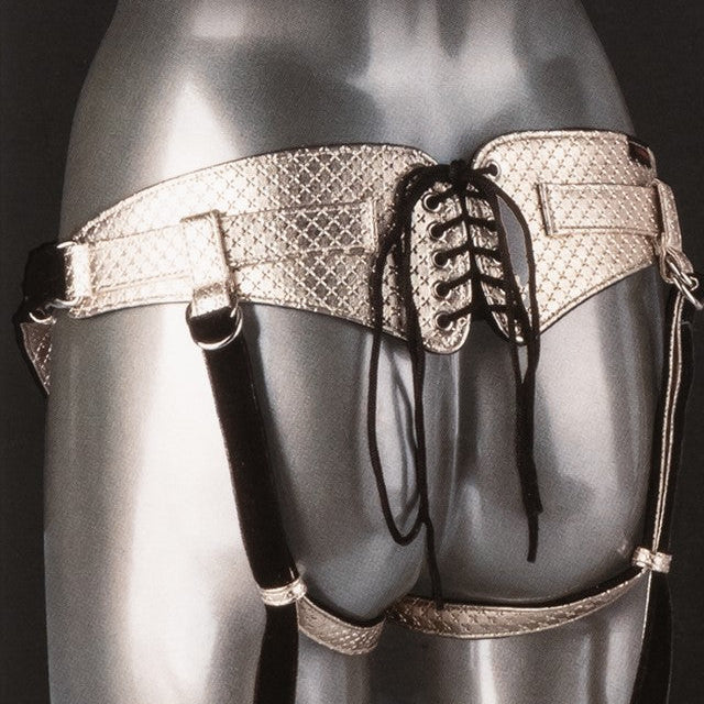 The Regal Queen Strap-on Harness - Gold