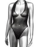 CalExotics Lingerie Radiance™ Deep V Neck Body Suit with Gem Accents
