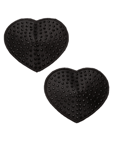 CalExotics Pasties Radiance™ Heart Shaped Reusable Black Pasties with Gem Accents