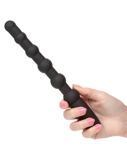 Calexotics Anal Toy Rechargeable X-10 Powerful Black Silicone Vibrating Anal Beads