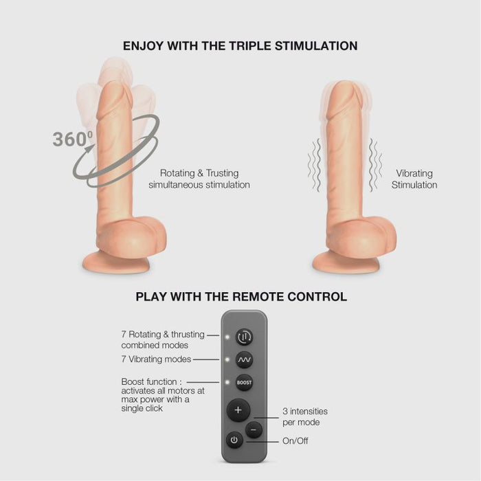 Strap on Me Rotating Vibrating Realistic Vanilla Dildo