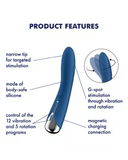 Satisfyer Vibrator Satisfyer Spinning  G-Spot Vibrator -  Blue graphic showing features 