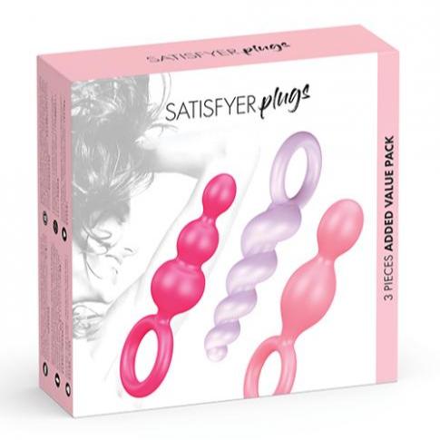 Satisfyer Plug Set Of 3 Silicone Butt Plug Anal Trainers - Multi Color
