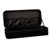 The Secret Black Velvet Sex Toy Storage Box is a black rectangular zippered case with an open lid, featuring an interior elastic pocket and empty main compartment—perfect for discreet travel storage.