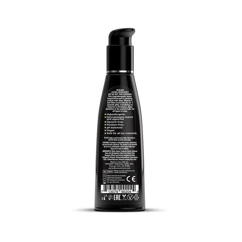 Wicked Aqua Sensitive Unscented Water Based Lube 4 oz