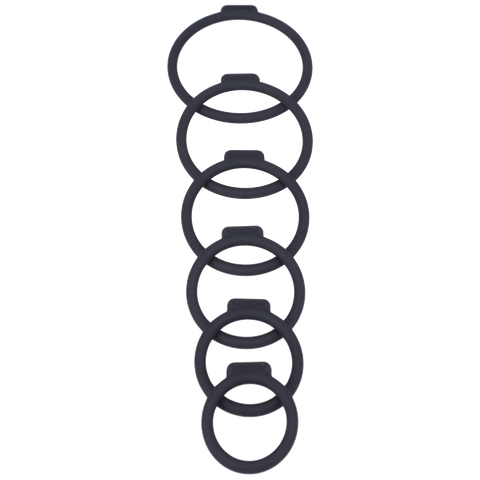 Tantus O Rings Tantus O-Ring Set of 6 for Strap-on Harnesses - Onyx