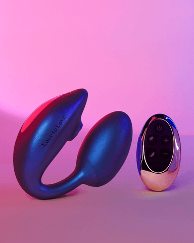 Lovely Planet Vibrator Wonderlover Hands Free Clitoral and G-Spot Vibrator with Remote - Deep Blue