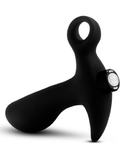 Blush Novelties Butt Plug Anal Adventures Silicone Vibrating Prostate Massager with Loop - Black
