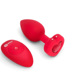 b-Vibe Anal Toy B-vibe Vibrating Heart Shaped Jewel Anal Plug M/L - Red