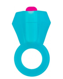 Rock Candy Cock Ring Bling Pop Vibrating Cock Ring - Blue
