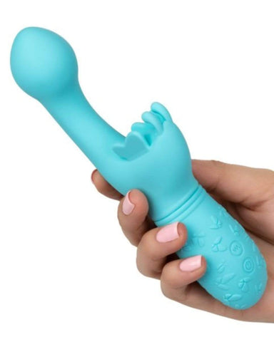 CalExotics Vibrator Butterfly Kiss Rechargeable Silicone Vibrator - Blue