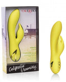 CalExotics Rabbit Vibrator California Dreaming Venice Vixen Yellow Silicone Rabbit Vibrator