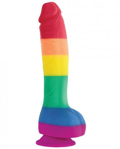 NS Novelties Dildo Colours Pride Edition Rainbow Silicone 8 Inch Dildo