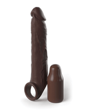 Pipedream Products Penis Extension Fantasy 7 Inch Silicone Penis Extension with Ball Strap - Chocolate