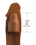 Pipedream Products Penis Extension Fantasy 8 Inch Silicone Penis Extension with 2 inch Plug - Caramel