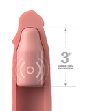 Pipedream Products Penis Extension Fantasy 9 Inch Vibrating Silicone Penis Extension with Remote Control - Vanilla