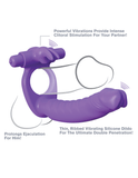 Pipedream Products Cock Ring Fantasy C-Ringz Silicone Double Penetrator Rabbit - Purple