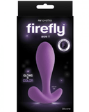 NS Novelties Anal Toy Firefly Glow In the Dark Ace 1 Silicone Butt Plug -Purple